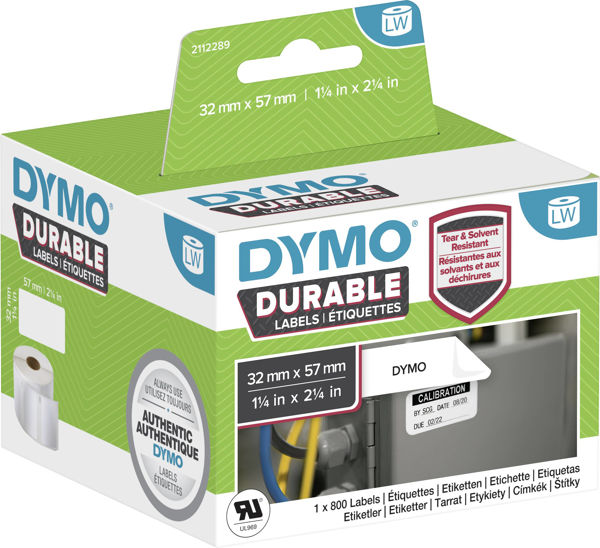 Picture of Dymo Durable Labels 57mm X 32mm (800 per pack)